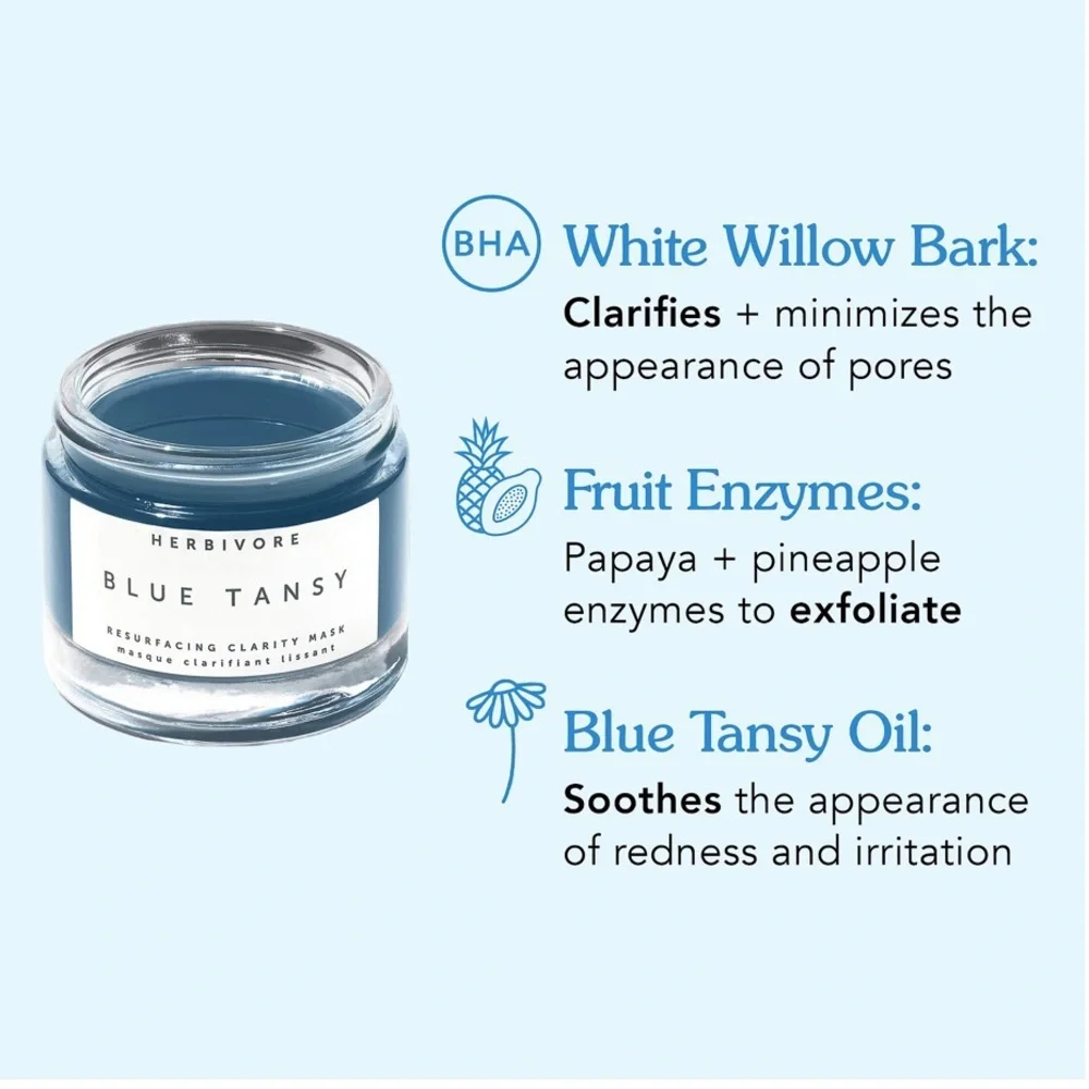 💦 Herbivore Blue Tansy BHA and Enzyme Pore Refining Mask